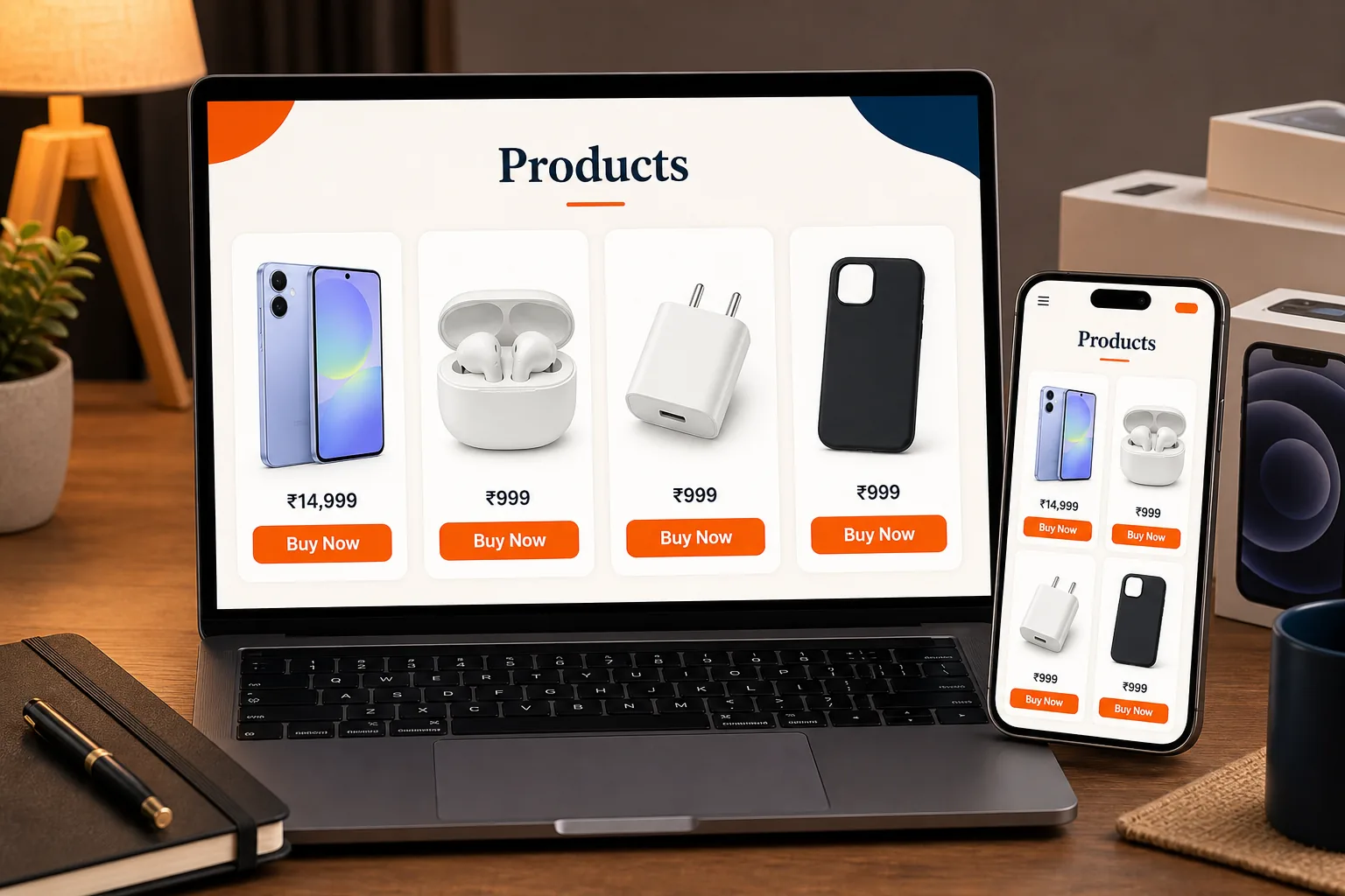 Product showcase website and ecommerce presentation for local businesses