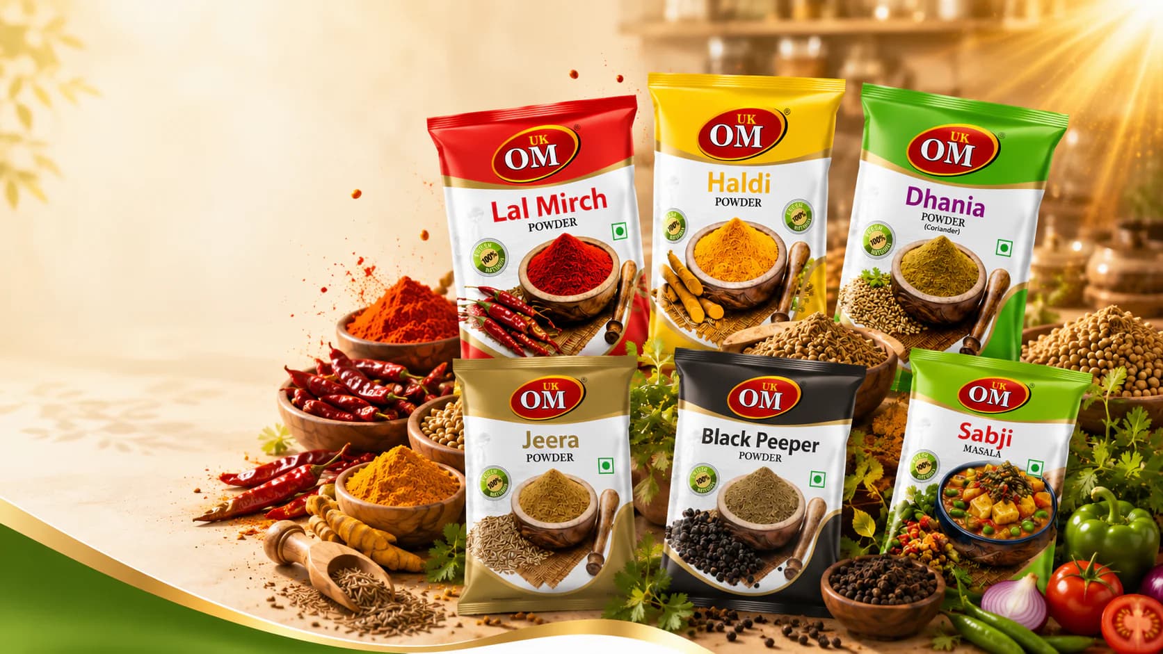 Ecommerce website development in Gaya for UK OM Masale product showcase and WhatsApp orders